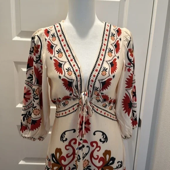 FARM Rio Floral Mandala Long Dress Size M - Picture 6 of 10